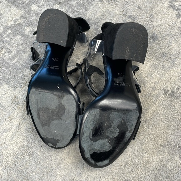 Laurence Dacade Tamara Heart Slingback Sandals Black Suede PVC Valentines 35.5 - Picture 8 of 15